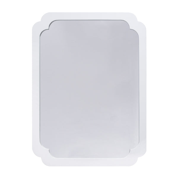 WHITE LACQUER PINCHED CORNER MIRROR