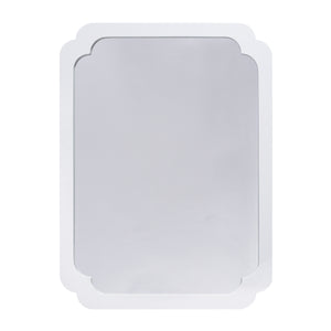 WHITE LACQUER PINCHED CORNER MIRROR