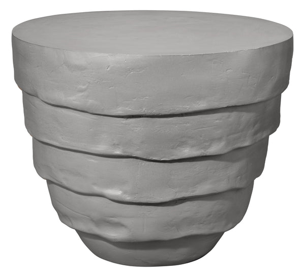 Concentric Fiber Glass Indoor/Outdoor Side Table, Cement Rustic