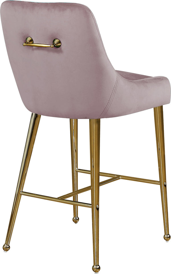 Irvin Stool In Pink Velvet