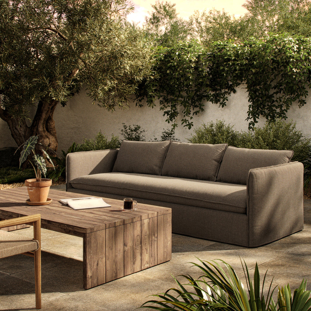 Andre Outdoor Sofa 96" in Alessi Fawn