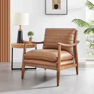 Edmond PU Accent Arm Chair, Vintage Cider