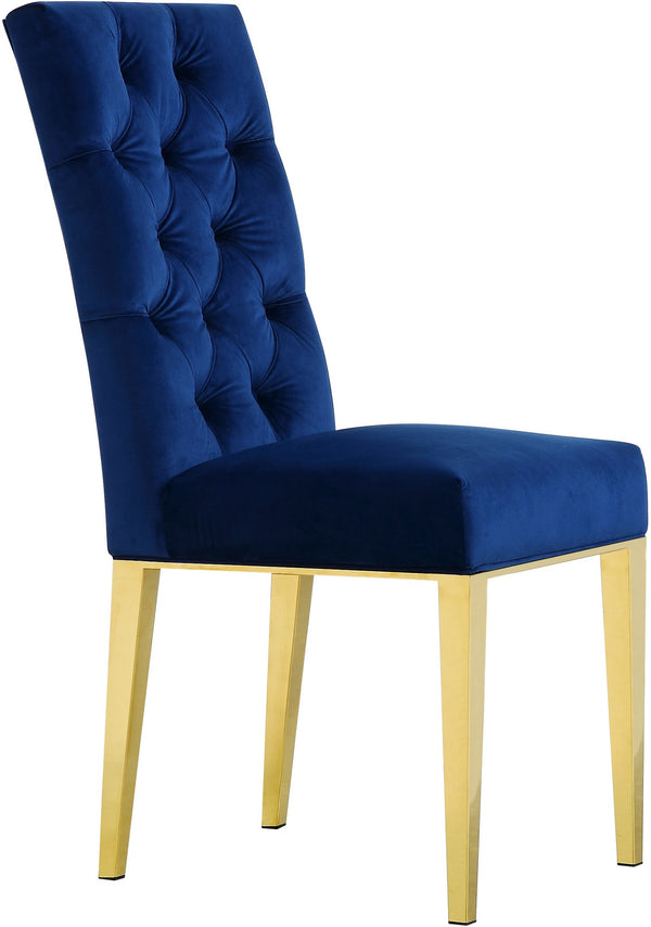 Orville Dining Chair In Navy Velvet