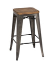 Metropolis Backless Counter Stool Wood Seat In Gunmetal