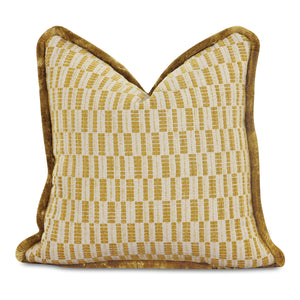 Leone Cushion in Chartreuse with Fringe Trim