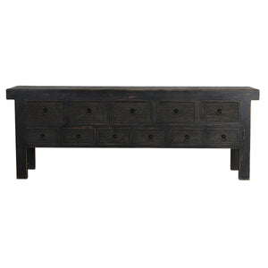 Lahey Solid Wood 11-Drawer Console Table