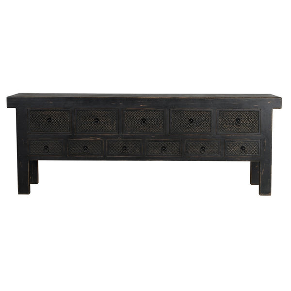 Lahey Solid Wood 11-Drawer Console Table