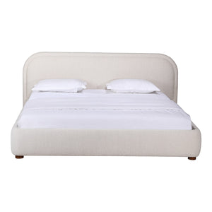 Moe's Colin Queen Bed in Oatmeal Velvet