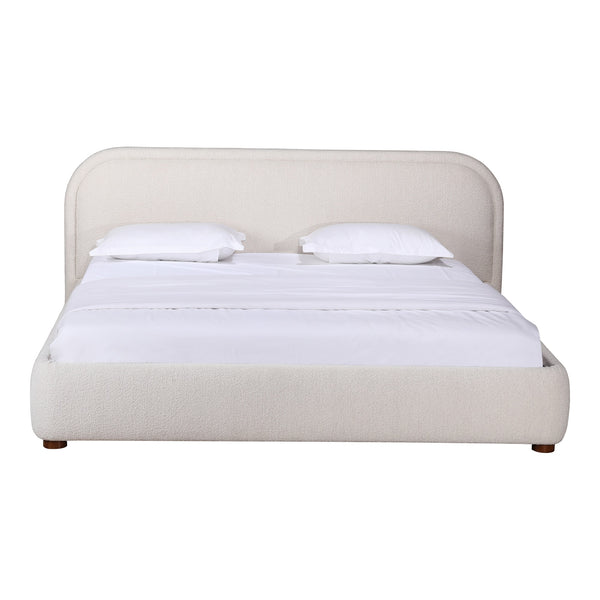 Moe's Colin Queen Bed in Oatmeal Velvet