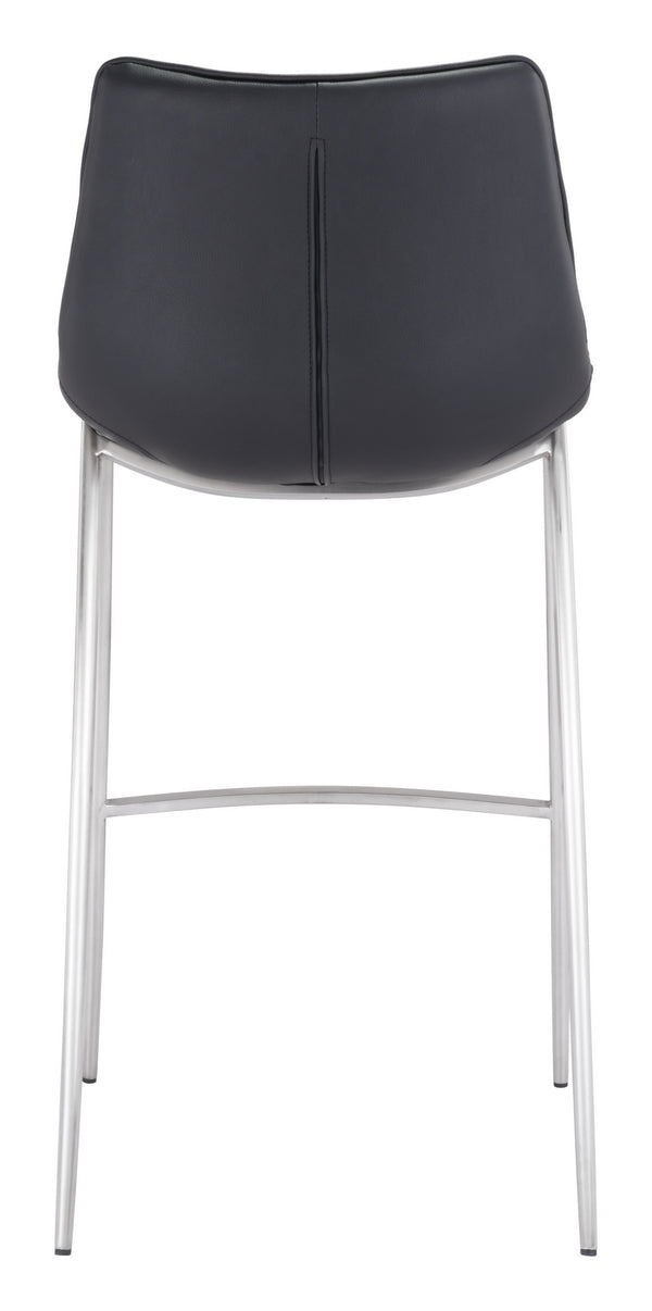 Magnus Barstool (Set of 2) Black & Silver