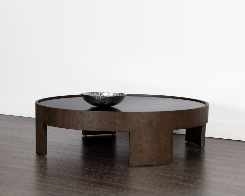 BRUNETTO COFFEE TABLE - LARGE - DISTRESSED BROWN