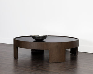 BRUNETTO COFFEE TABLE - LARGE - DISTRESSED BROWN