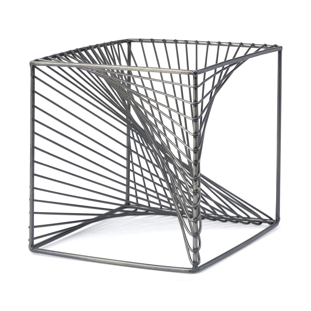 Rochon 8L x 8W Gray Metal Decorative Cube
