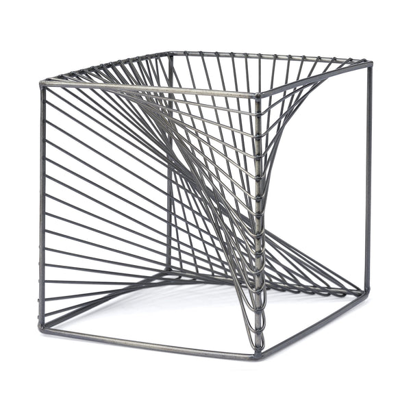 Rochon 8L x 8W Gray Metal Decorative Cube