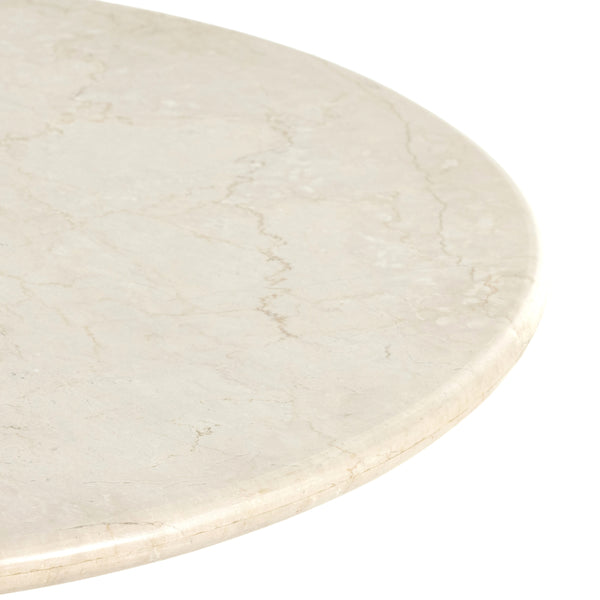 Belle Round Dining Table In Cream Marble
