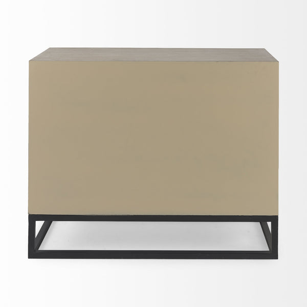 Genevieve I 39L x 16W Light Brown Fir Veneer 3 Drawer Accent Cabinet