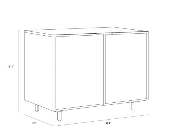 OMARI SIDEBOARD - SMALL - SUEDE LIGHT TAN LEATHER