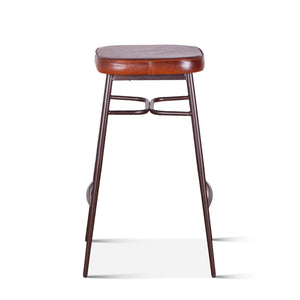 Wellington Backless Leather Bar Stool
