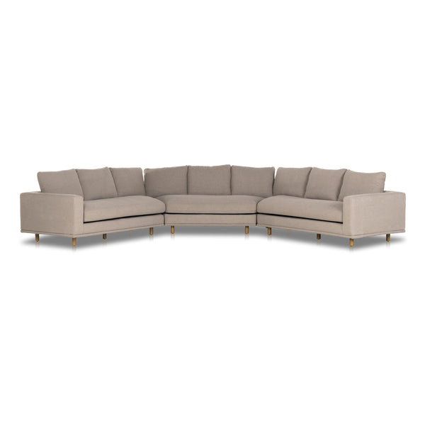 Dom 3 Pc Sectional-Large Wedge In Portland Cobblestone-Distressed Sienna