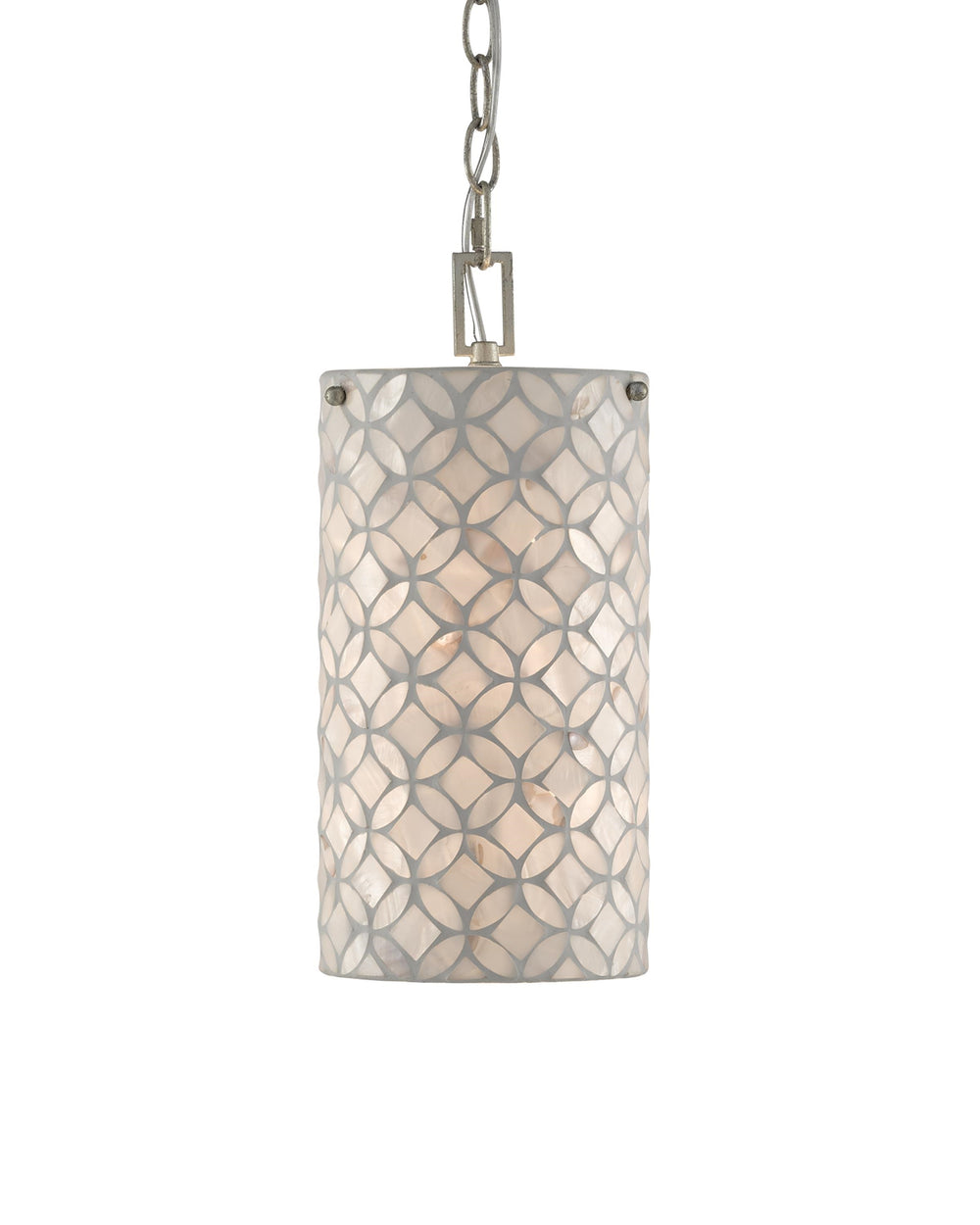 Ellison Pendant In Pearl & Antique Silver Leaf