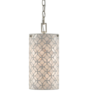 Ellison Pendant In Pearl & Antique Silver Leaf