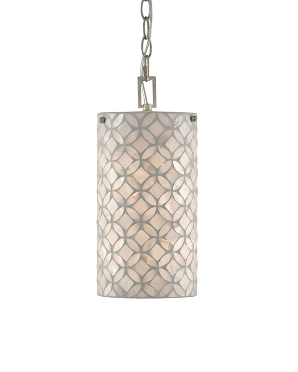 Ellison Pendant In Pearl & Antique Silver Leaf