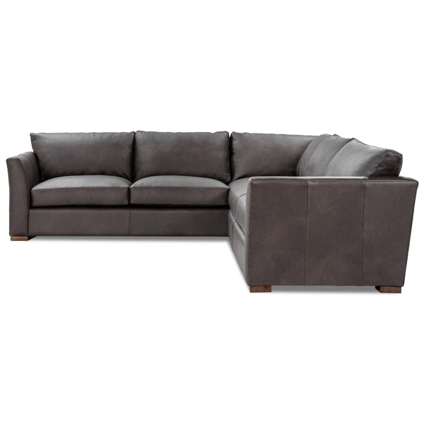 Bryson Top Grain Leather 3pc Sectional - Chocolate