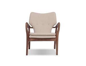 INGRID Occasional Chair in oatmeal tweed ash stained in light