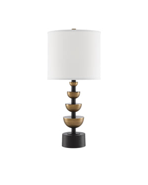 Chastain Table Lamp In Antique Brass & Black