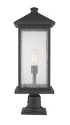 Portland 1 Light Outdoor Pier Mounted Fixture in Oil Rubbed Bronze Finish