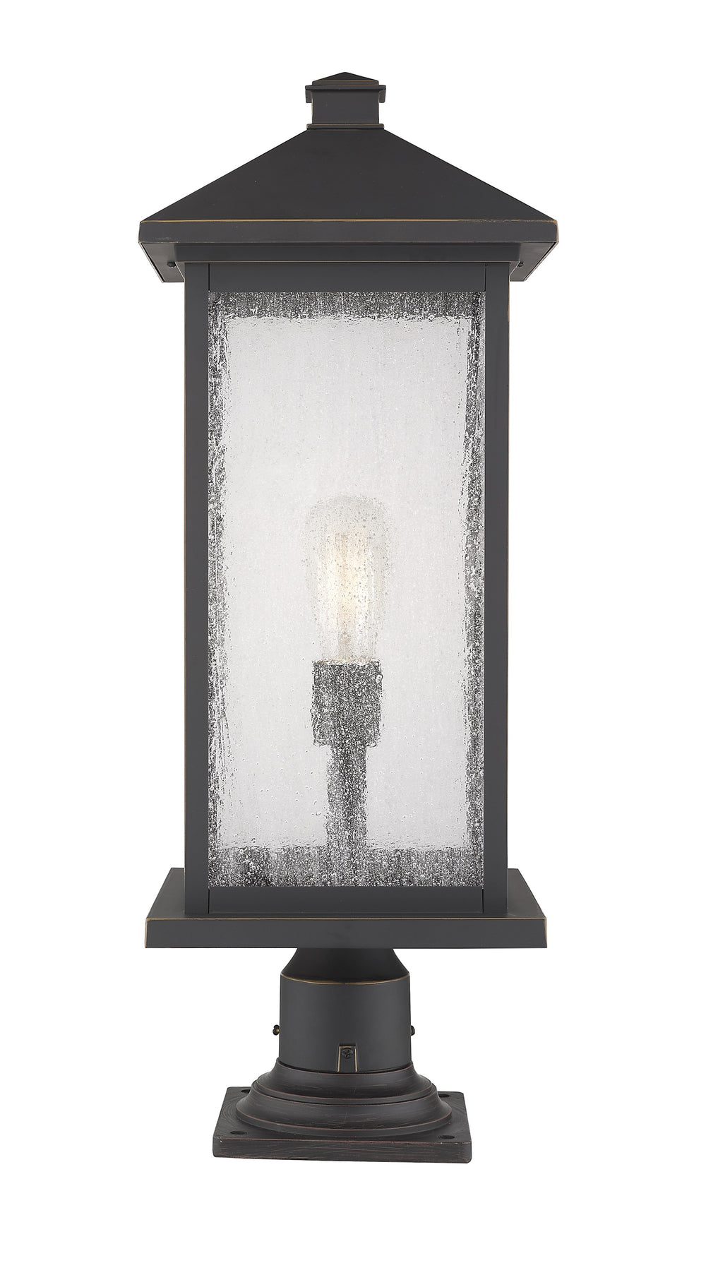 Portland 1 Light Outdoor Pier Mounted Fixture in Oil Rubbed Bronze Finish