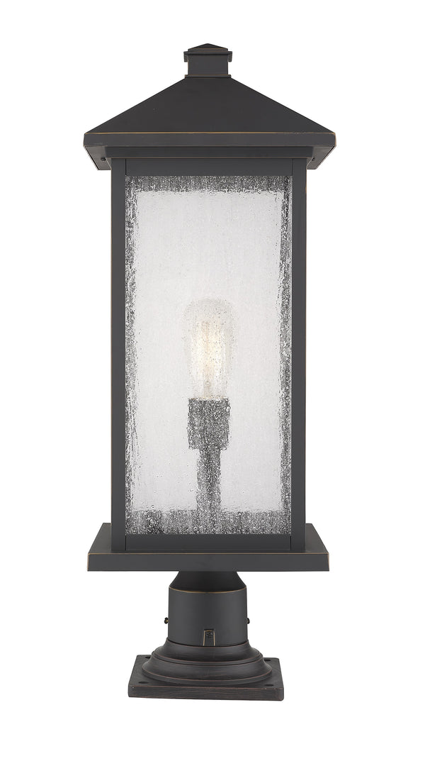 Portland 1 Light Outdoor Pier Mounted Fixture in Oil Rubbed Bronze Finish