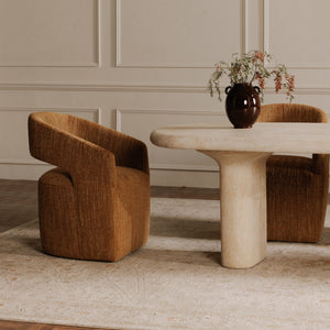 Moe's Barrow Rolling Dining Chair in Amber Glow