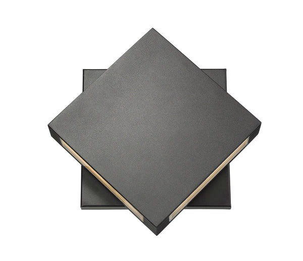 Quadrate 2 Light Outdoor Wall Sconce in Black Finish