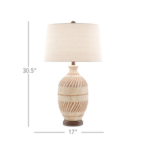 Faiyum Table Lamp In Tan & Brown & Hand Rubbed Bronze