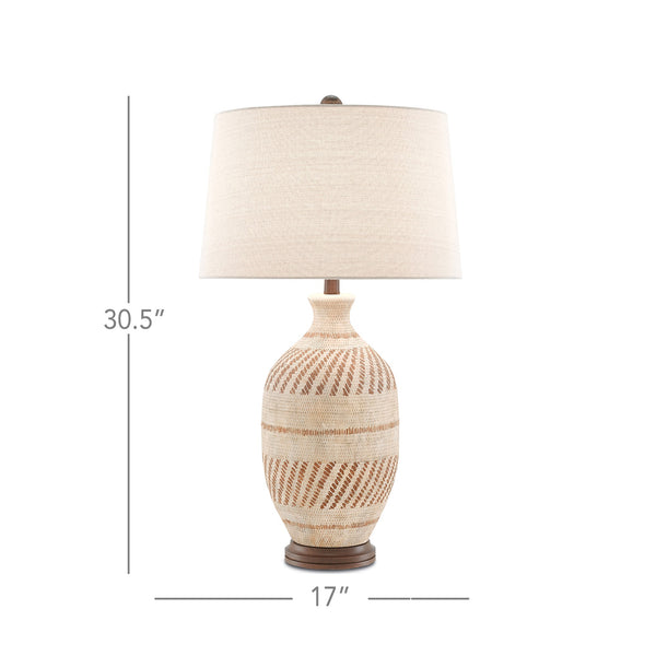 Faiyum Table Lamp In Tan & Brown & Hand Rubbed Bronze