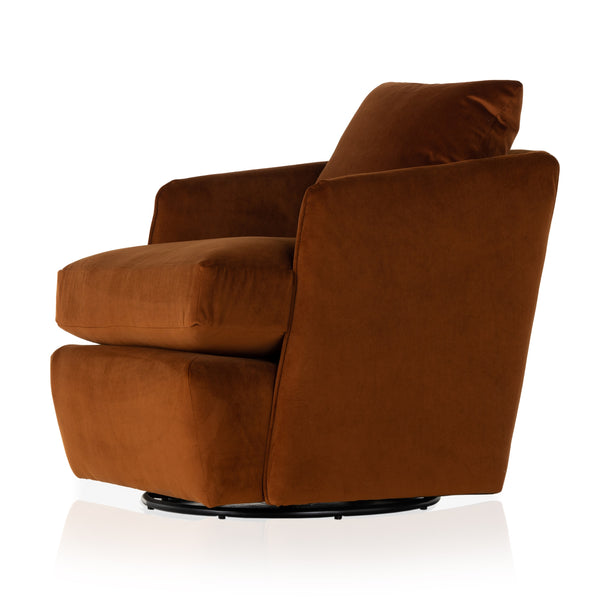 Whittaker Swivel Chair In Bleecker Rust