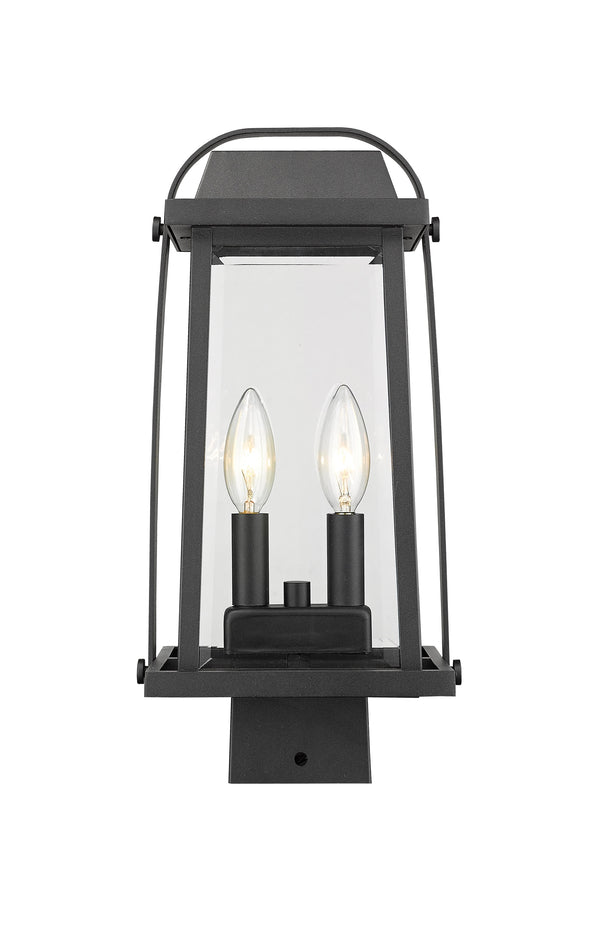 Millworks 2 Light Outdoor Post Mount Fixture in Black Finish