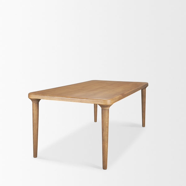 Suvan 84L Light Brown Rectangular Oak Wood Dining Table
