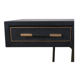 Mako Three-Drawer Desk in Black Vegan Leather