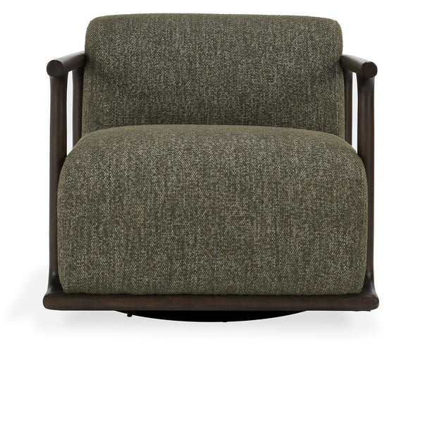 Lucia Upholstered Swivel Chair - Kale Green