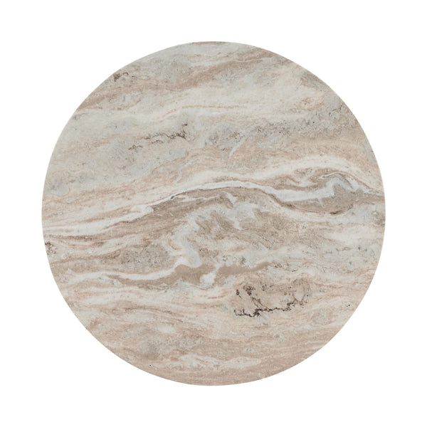 Reilly Marble Round Coffee Table in Rusty Gray