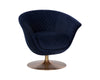CARINE SWIVEL LOUNGE CHAIR - QUILTED ABBINGTON NAVY