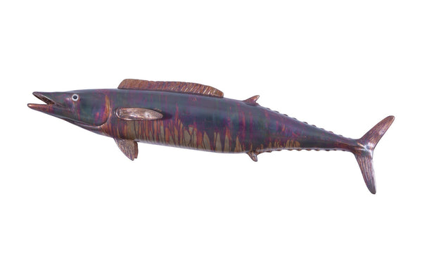Wahoo Fish Wall Sculpture, Copper Patina