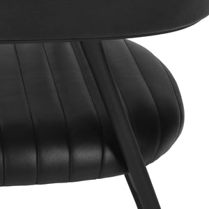 Preston Leather Dining Chair - Midnight Raven with Iron Base