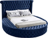 Lorena King Bed In Navy Velvet