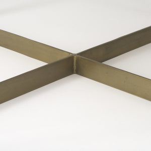 Faye 34L x 34W x 17H Beige Finished Wood W/Gold Metal Base Square Coffee Table