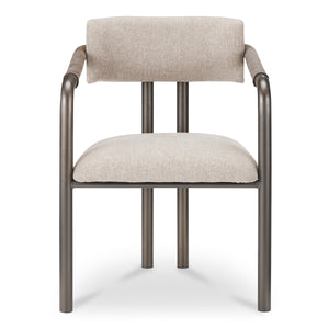 Moe's Cassidy Dining Chair in Brown with Leather Arms