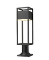 Barwick 1 Light Outdoor Pier Mounted Fixture in Black Finish