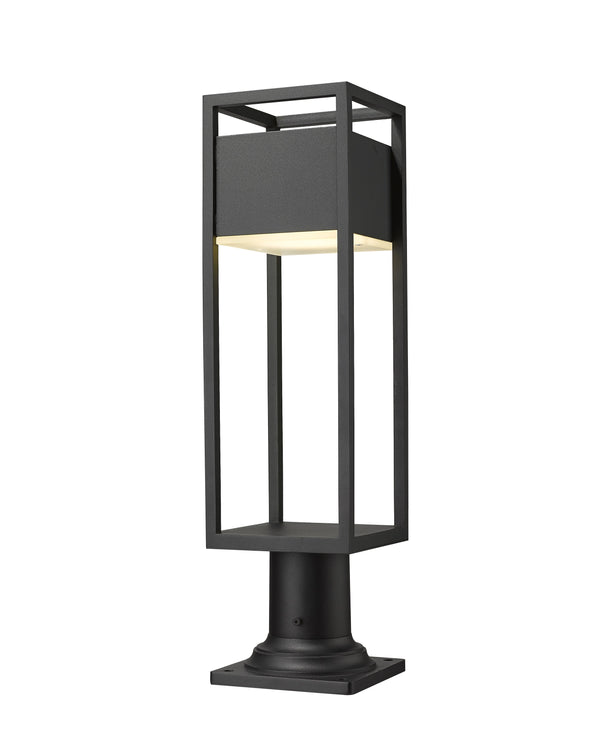 Barwick 1 Light Outdoor Pier Mounted Fixture in Black Finish